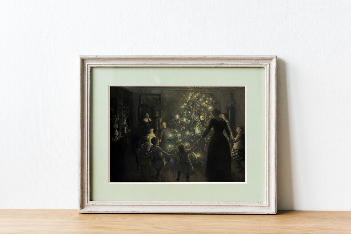 Vintage Christmas Tree Art Print, Winter Holiday Poster - Image 2