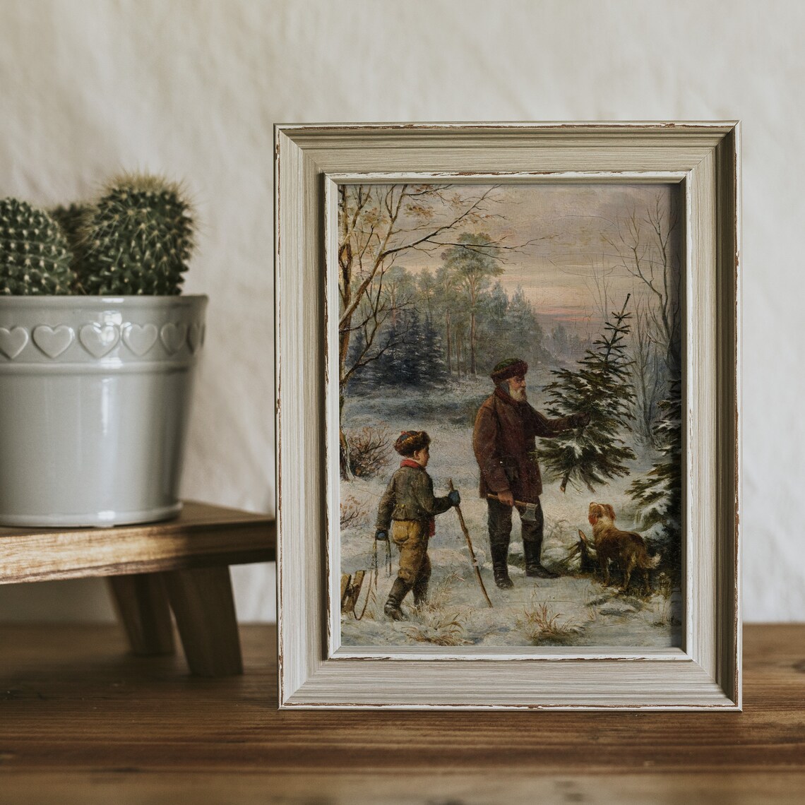 Christmas Vintage Poster, Antique Holiday Winter Art Print - Image 2