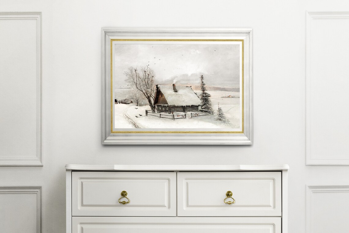 Christmas Vintage Holiday Winter Poster - Image 2