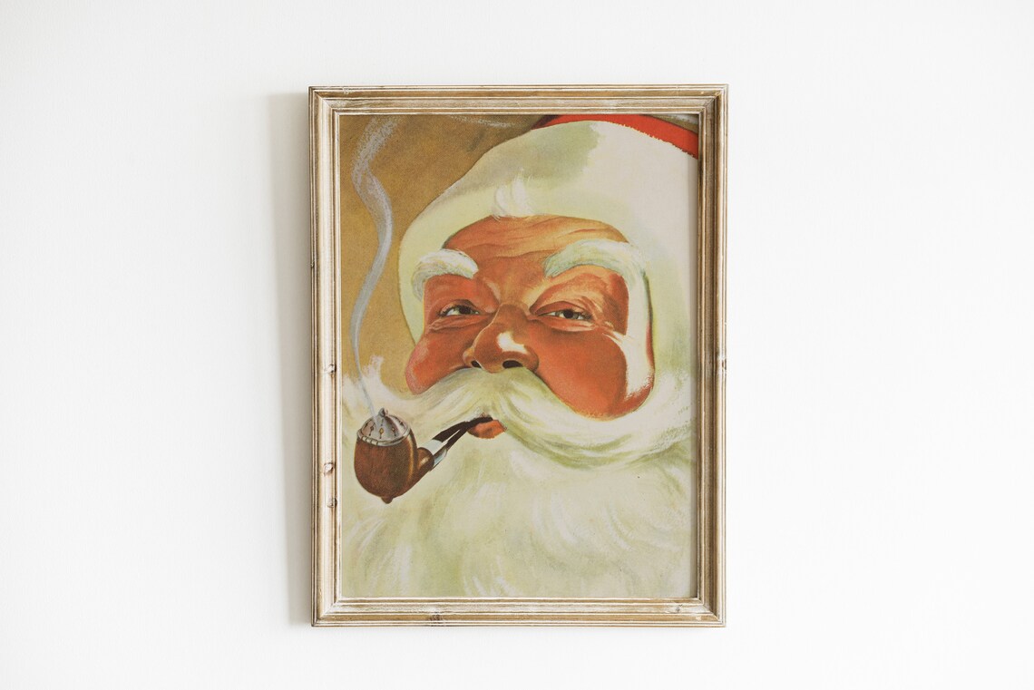 Santa Claus Painting Christmas Wall Art Print