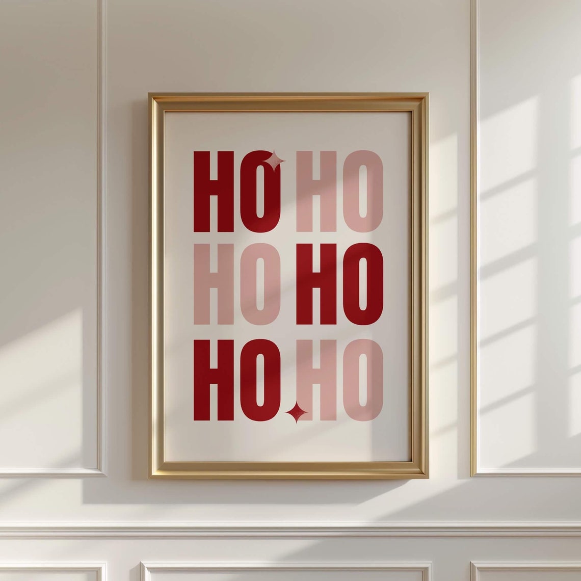Ho Ho Ho Ho Ho Ho Santa Laugh Christmas Typography Grid Poster