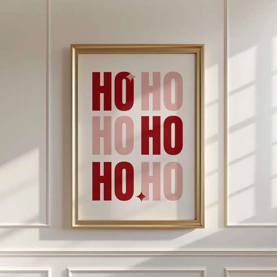 Ho Ho Ho Ho Ho Ho Santa Laugh Christmas Typography Grid Poster