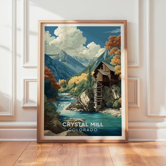 Crystal Mill Colorado Vintage Travel Poster