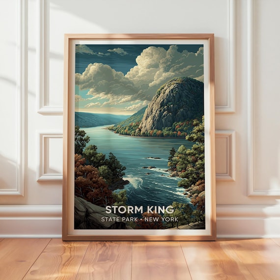 Storm King State Park Vintage Travel Poster, New York Landscape