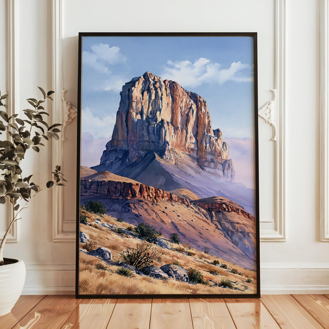 Guadalupe Mountains National Park Desert Peak Watercolor Poster