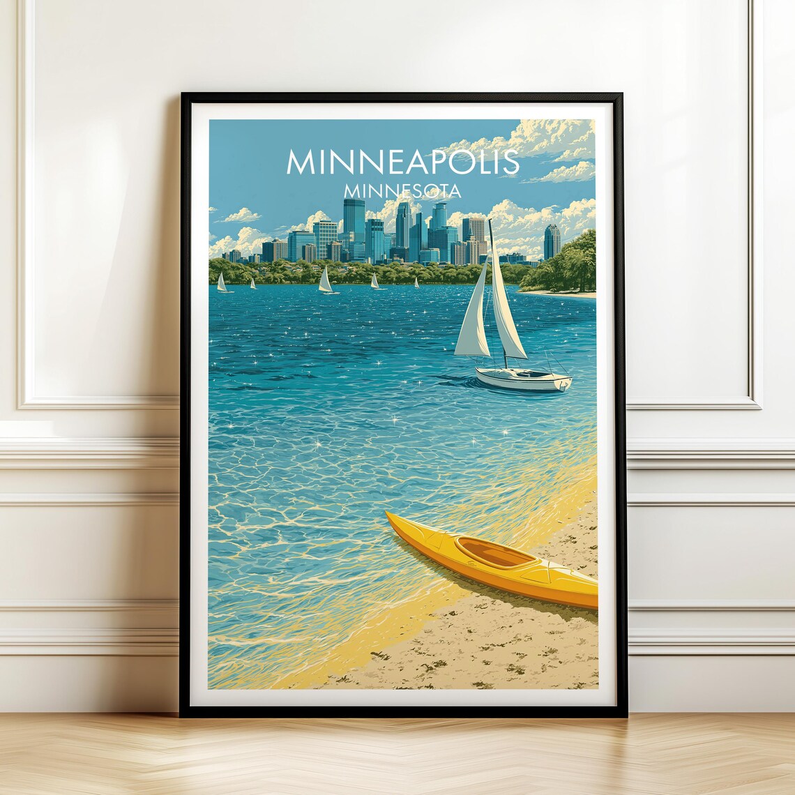 Minneapolis Minnesota Vintage Travel Poster