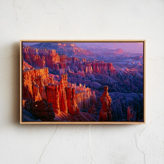Bryce Canyon National Park Orange Hoodoos Sunrise Art Poster