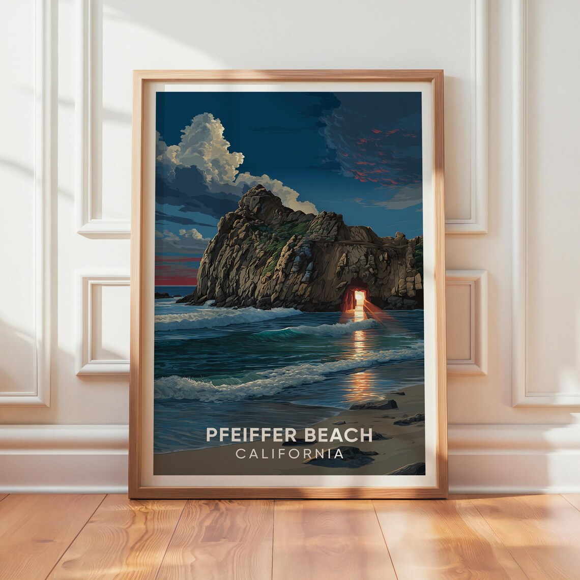 Pfeiffer Beach Sea Arch Sunset Big Sur California Coastline Poster