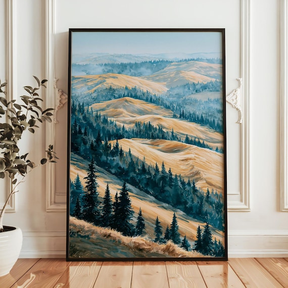 Kobuk Valley National Park Golden Dunes Forest Watercolor Poster