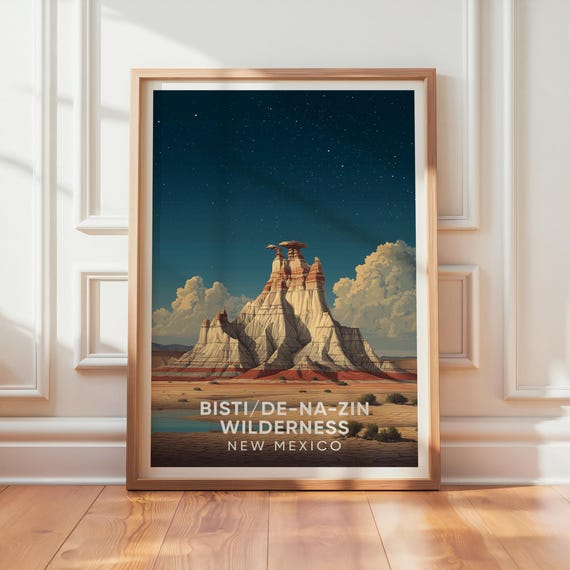 Bisti Wilderness New Mexico Vintage Travel Poster