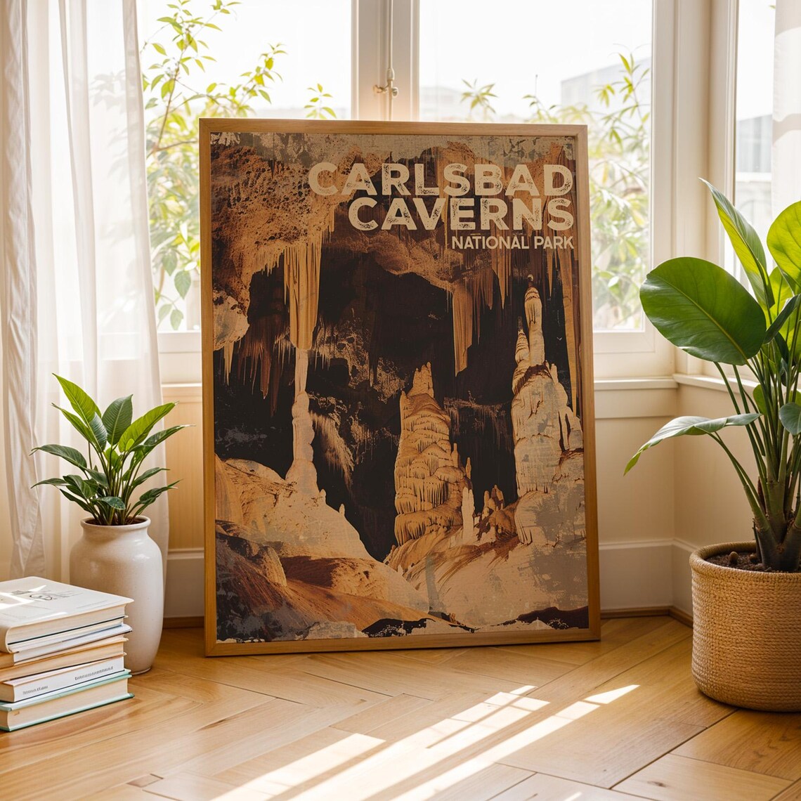 Carlsbad Caverns National Park Vintage Travel Poster