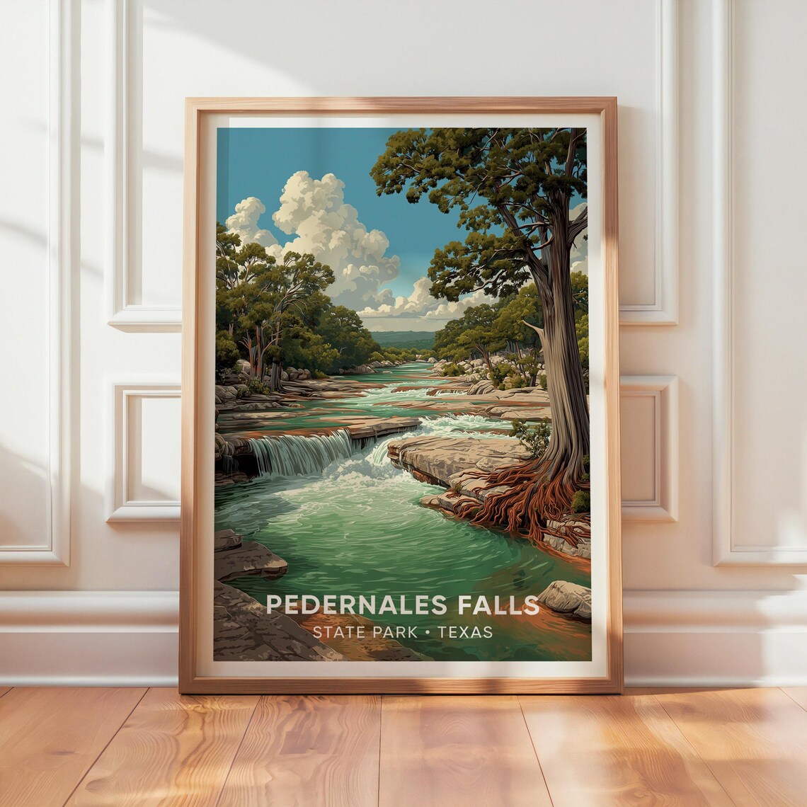 Pedernales Falls State Park Texas Vintage Travel Poster