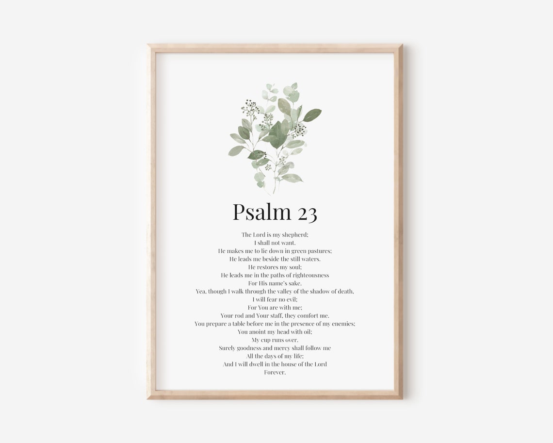 Psalm 23 The Lord Is My Shepherd Minimalist Bible Verse Art Poster