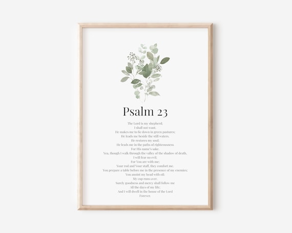 Psalm 23 The Lord Is My Shepherd Minimalist Bible Verse Art Poster