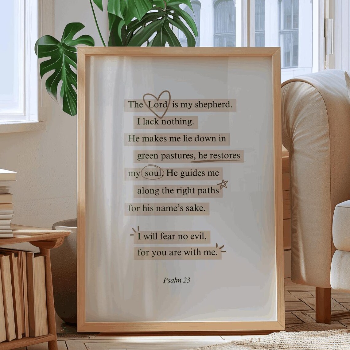 Psalm 23, The Lord Is My Shepherd Art Print - Image 2