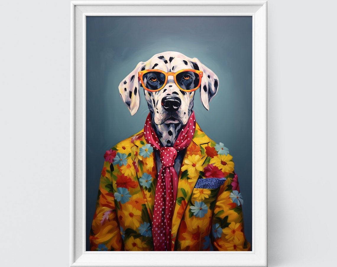 Dalmatian Dog Art Fashion Print Dog Portrait Fashion Art Animal Art Animal Painting Art Prints