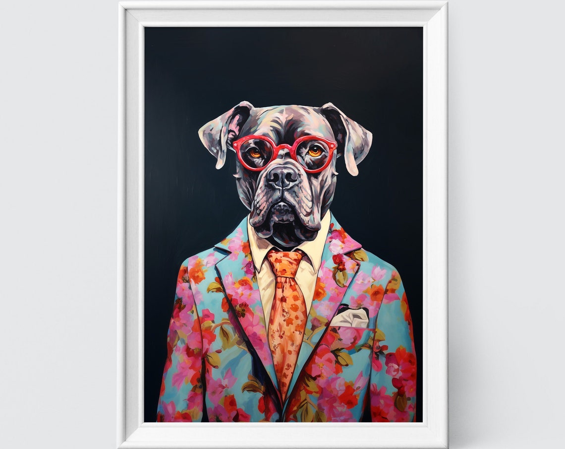 Cane Corso Dog Art Cane Corso Print Fashion Print Dog Portrait Fashion Art Animal Art Animal Painting Art Prints