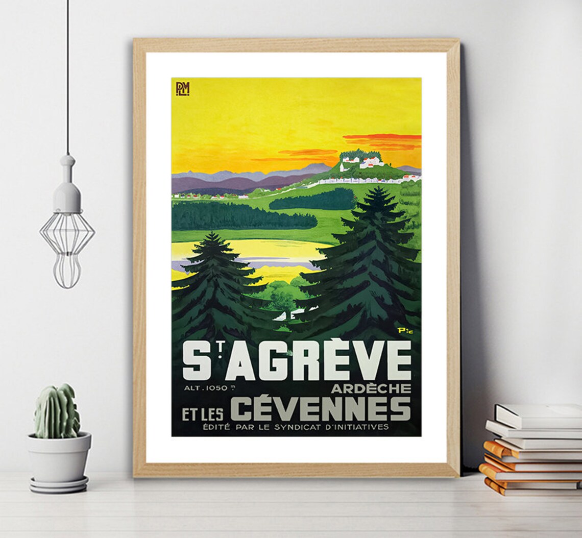 St Agreve Ardeche Et Les Cevennes Vintage Travel Poster - Image 2