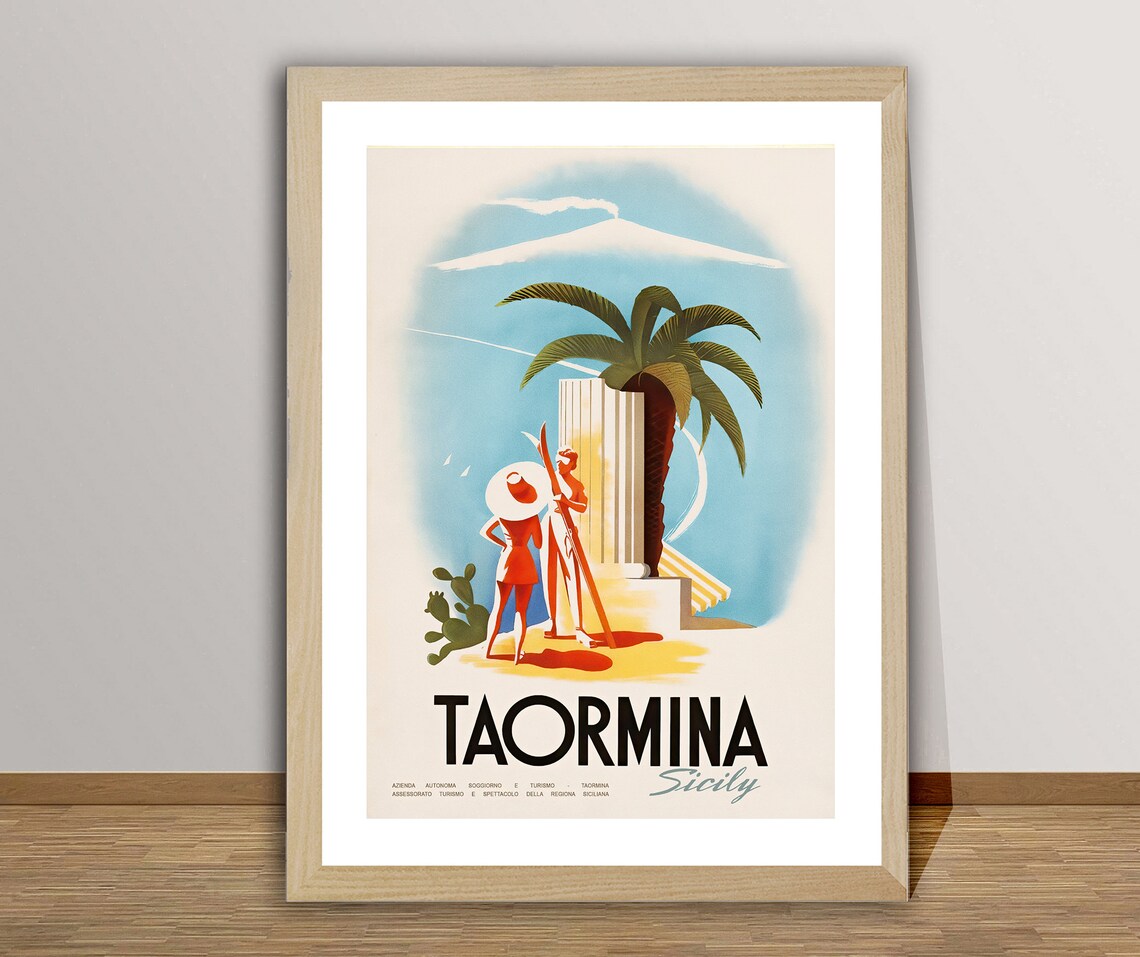 Taormina Sicily Vintage Travel Poster, Italy - Image 2