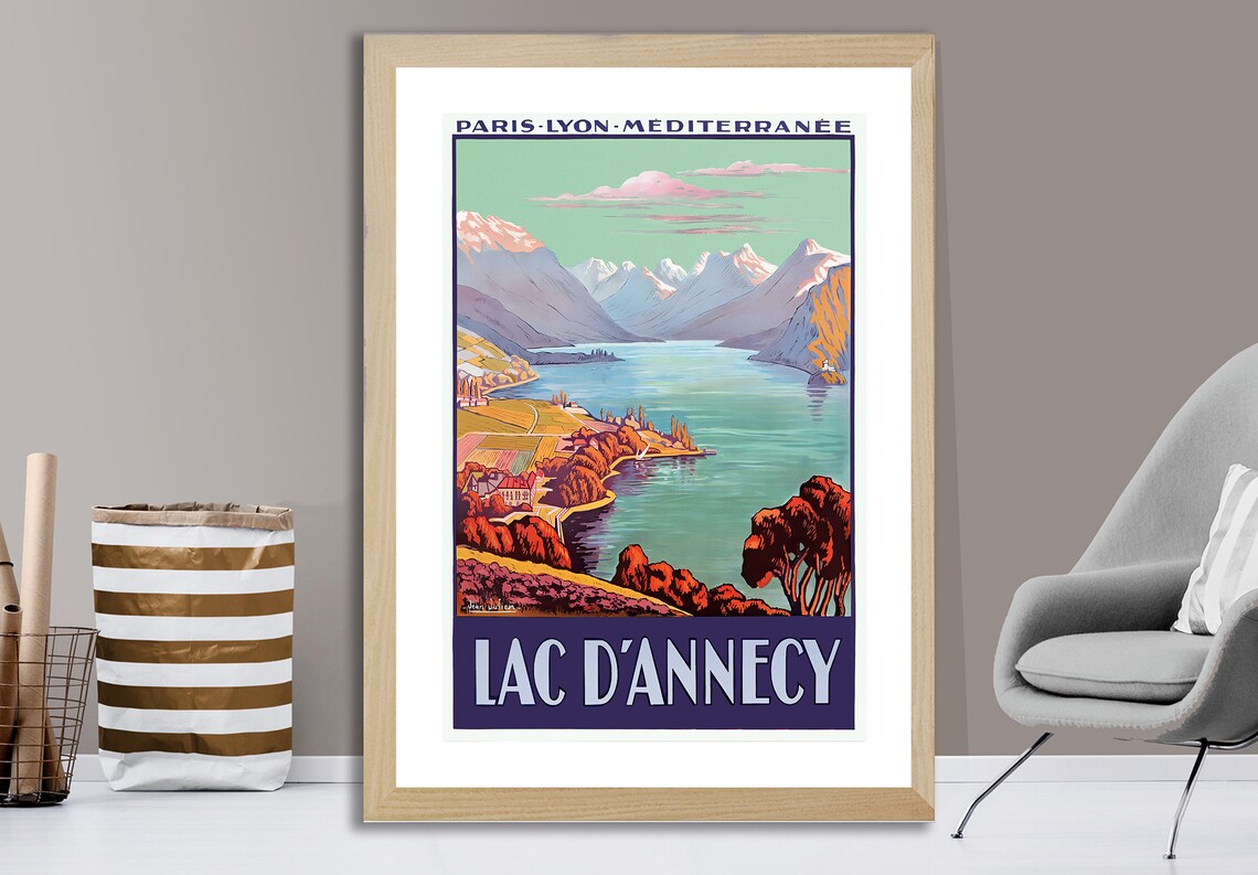 Lake Annecy Vintage Travel Poster, France Travel Poster - Image 2
