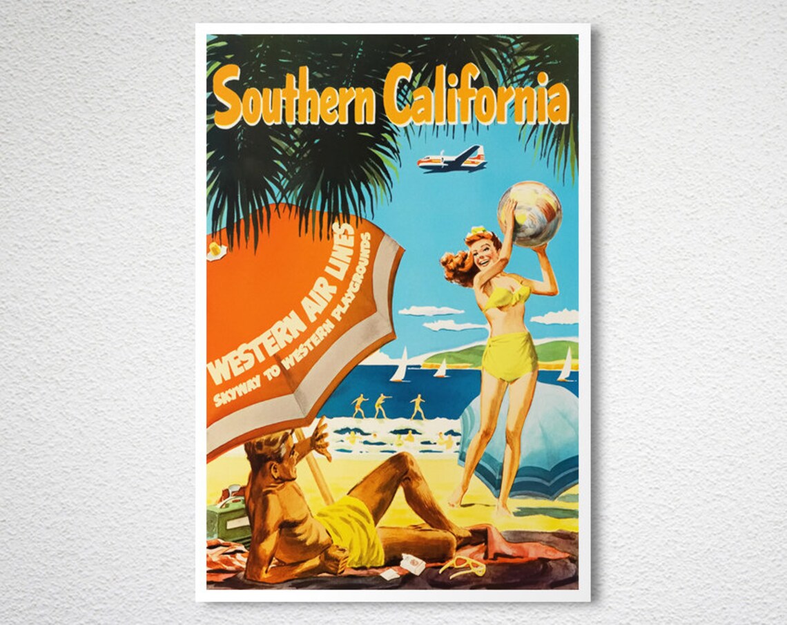 Southern California Vintage Travel Poster - Image 2