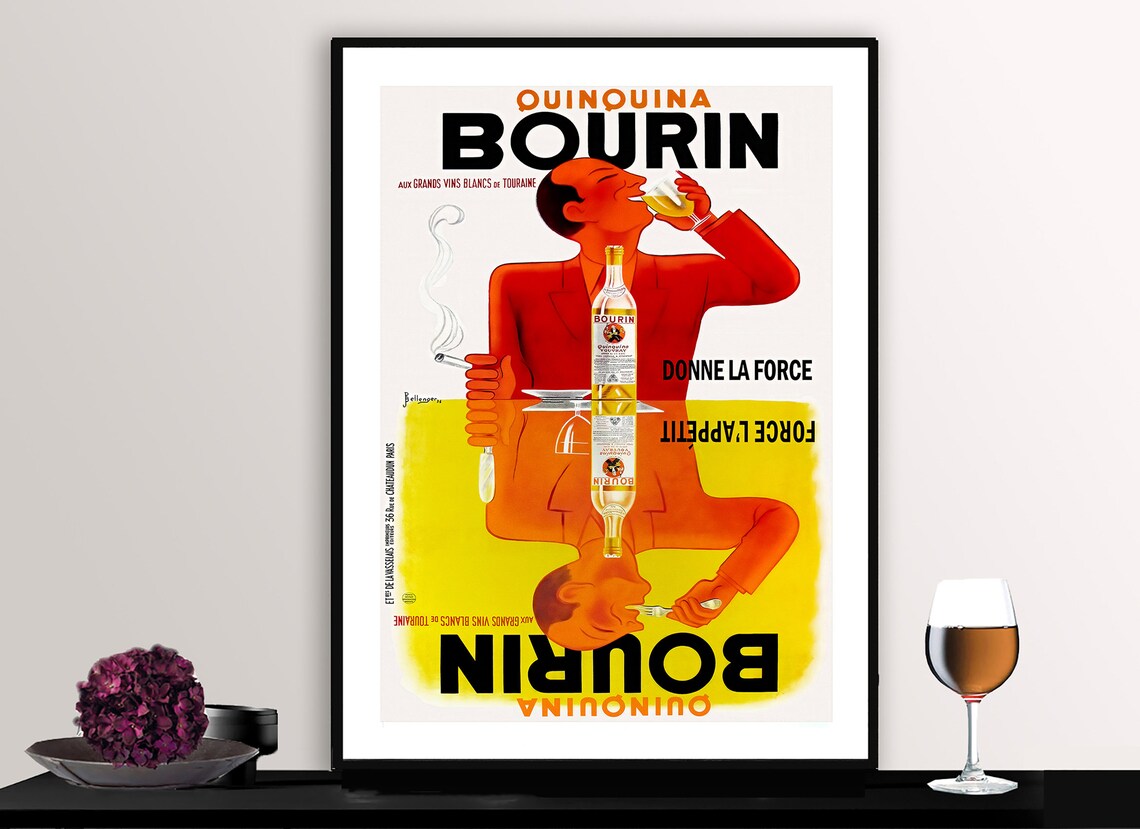 Bourin Quinquina Vintage French Liqueur Poster