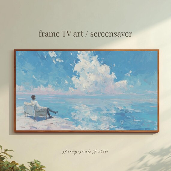 Daydreamer By Bright Sea Frame Tv Art Minimalist Oil Painting Wallpaper Surreal Screensaver 4k Tv25087