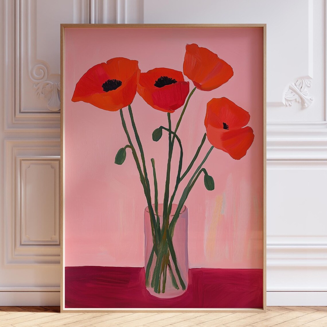 Watercolor Poppy Print, August Birth Flower Floral