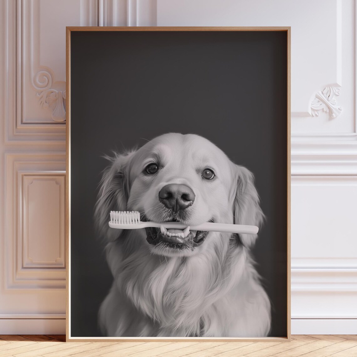 Dental Dog Teeth Art Print, Pediatric Dentist Decor