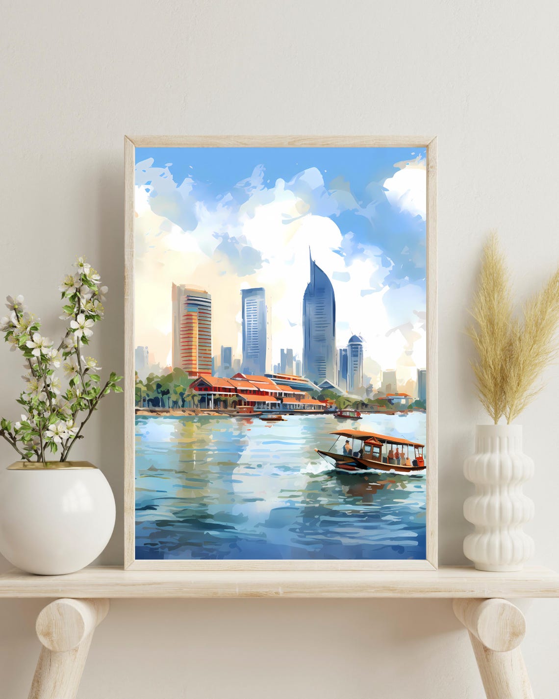 Bangkok Thailand Travel Poster, Thai Gift