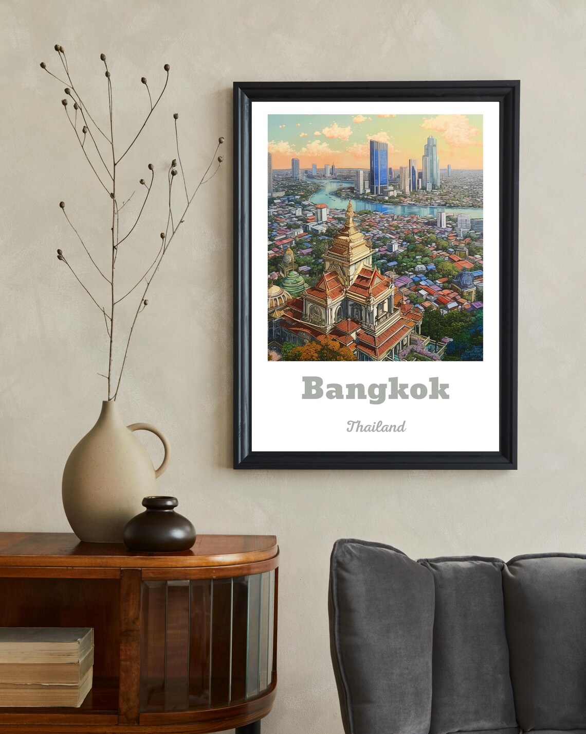 Bangkok Thailand Travel Poster, Asia Art Print - Image 2