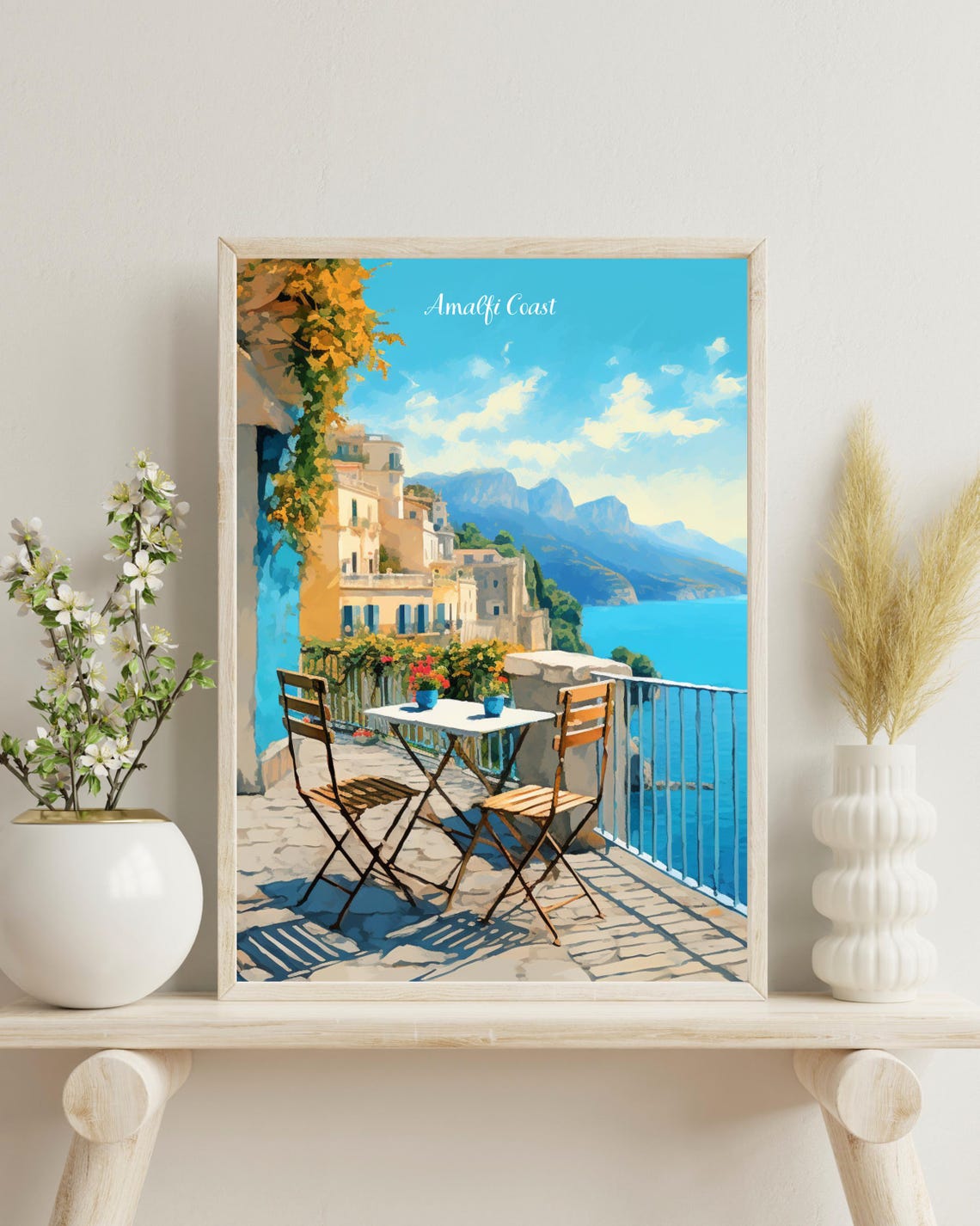 Amalfi Coast Travel Poster, Italy Travel Gift