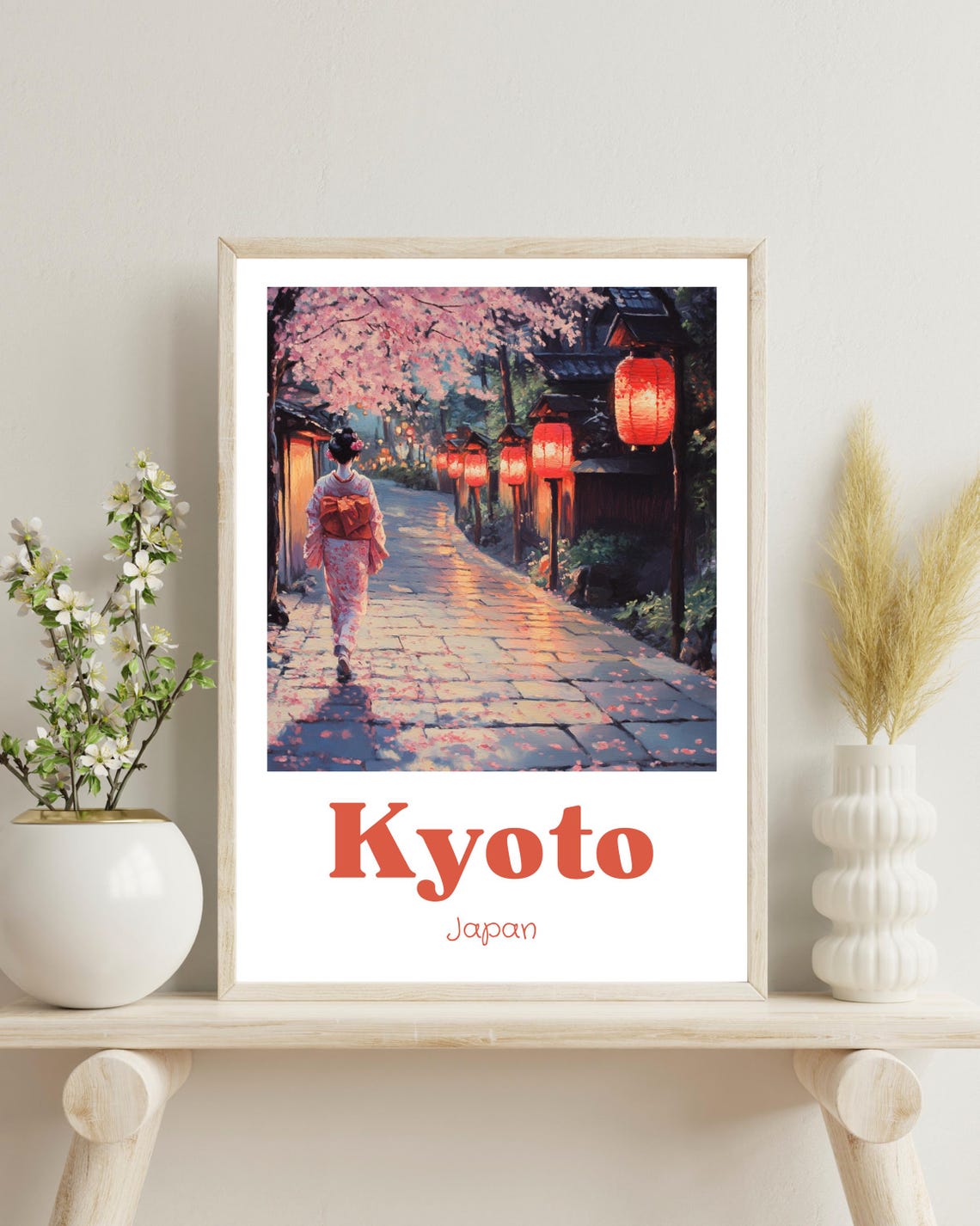 Kyoto Japan Vintage Travel Poster, Spring Kyoto