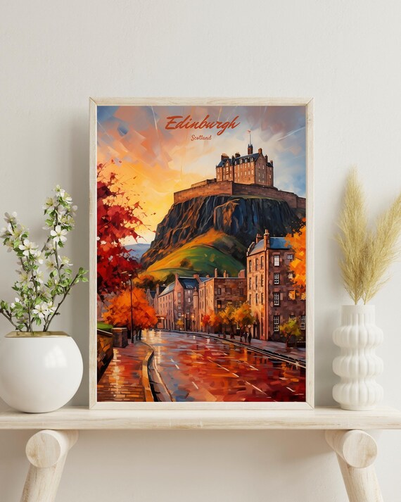 Edinburgh Travel Poster, Scotland Wall Art Print