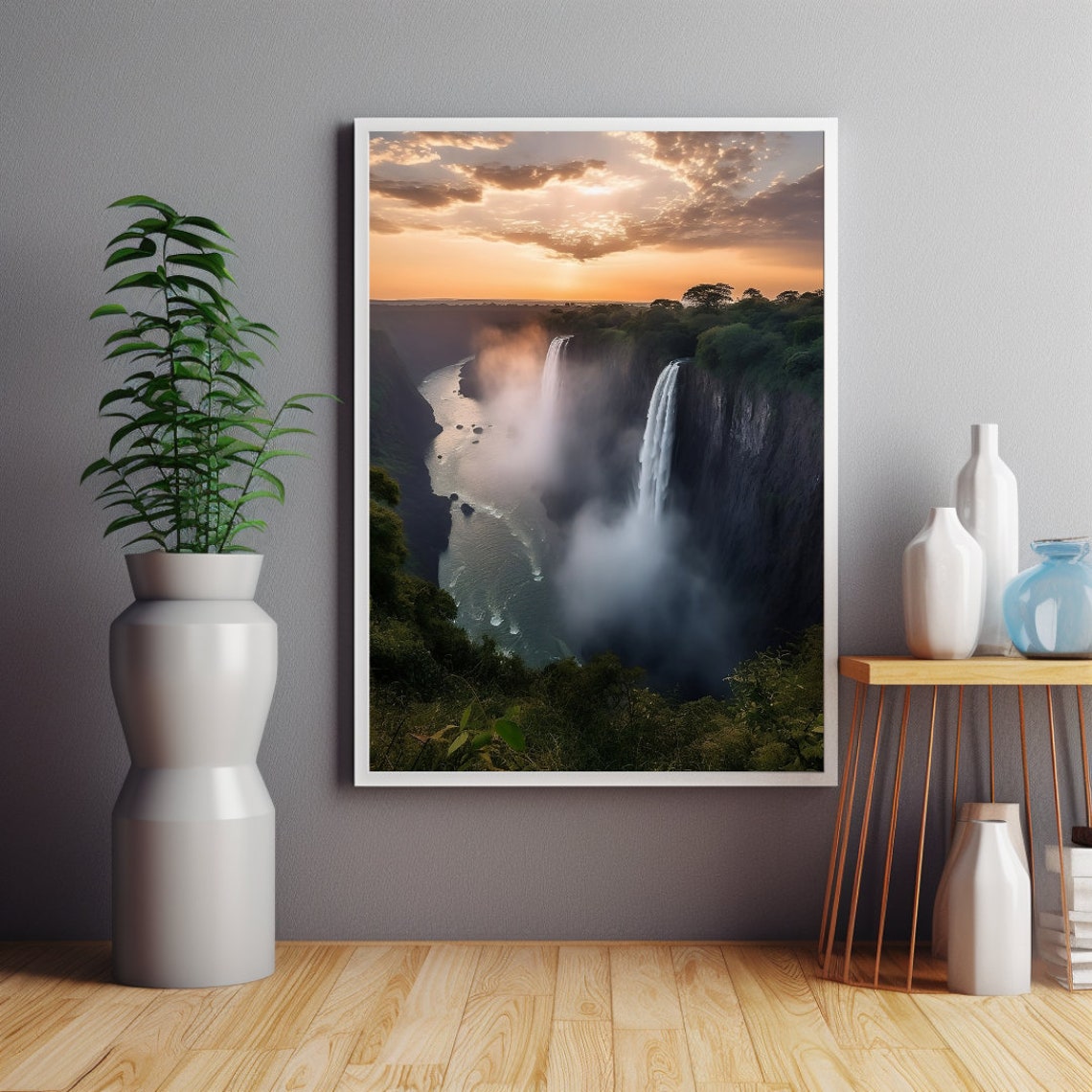 Victoria Falls Travel Poster, Zimbabwe Decor - Image 2