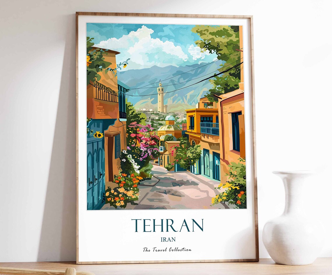 Tehran Travel Poster, Middle East Islamic Decor