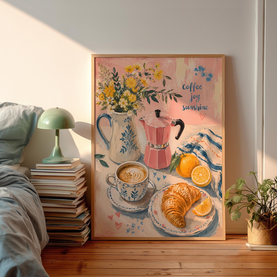 Vintage Italian Breakfast Poster, Kitchen Wall Decor