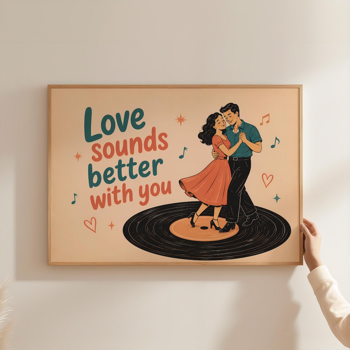 Retro Romance Typography Poster, Vintage Groovy Art Print