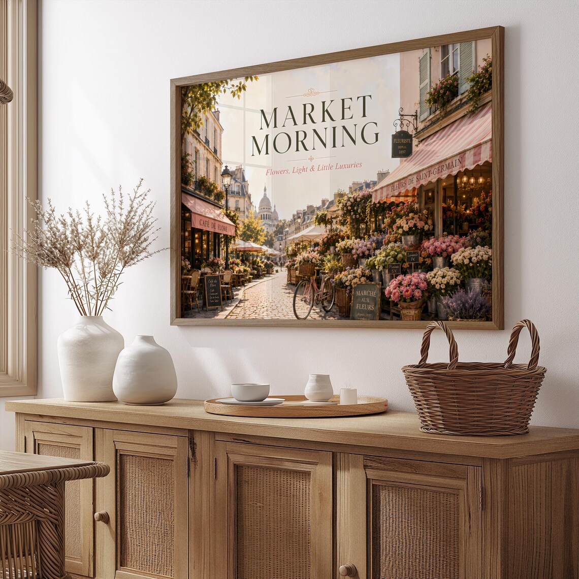 Paris Flower Market Poster, France Street View