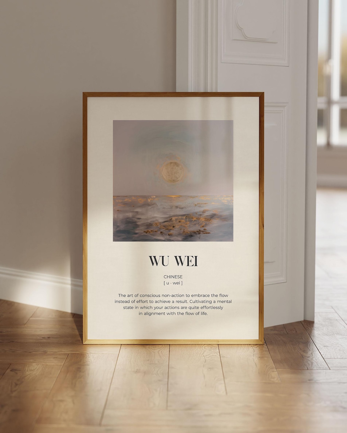 Wu Wei Definition Art Print, Mindful Wall Decor
