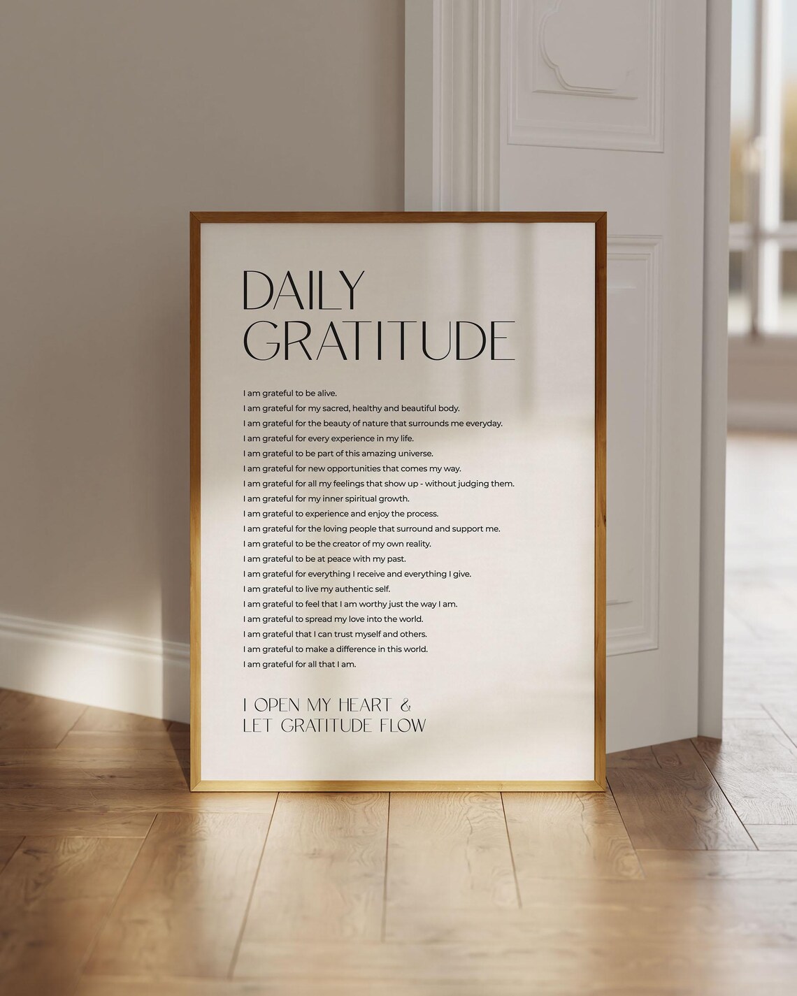 Daily Gratitude Poster, Minimalist Retro Art Print