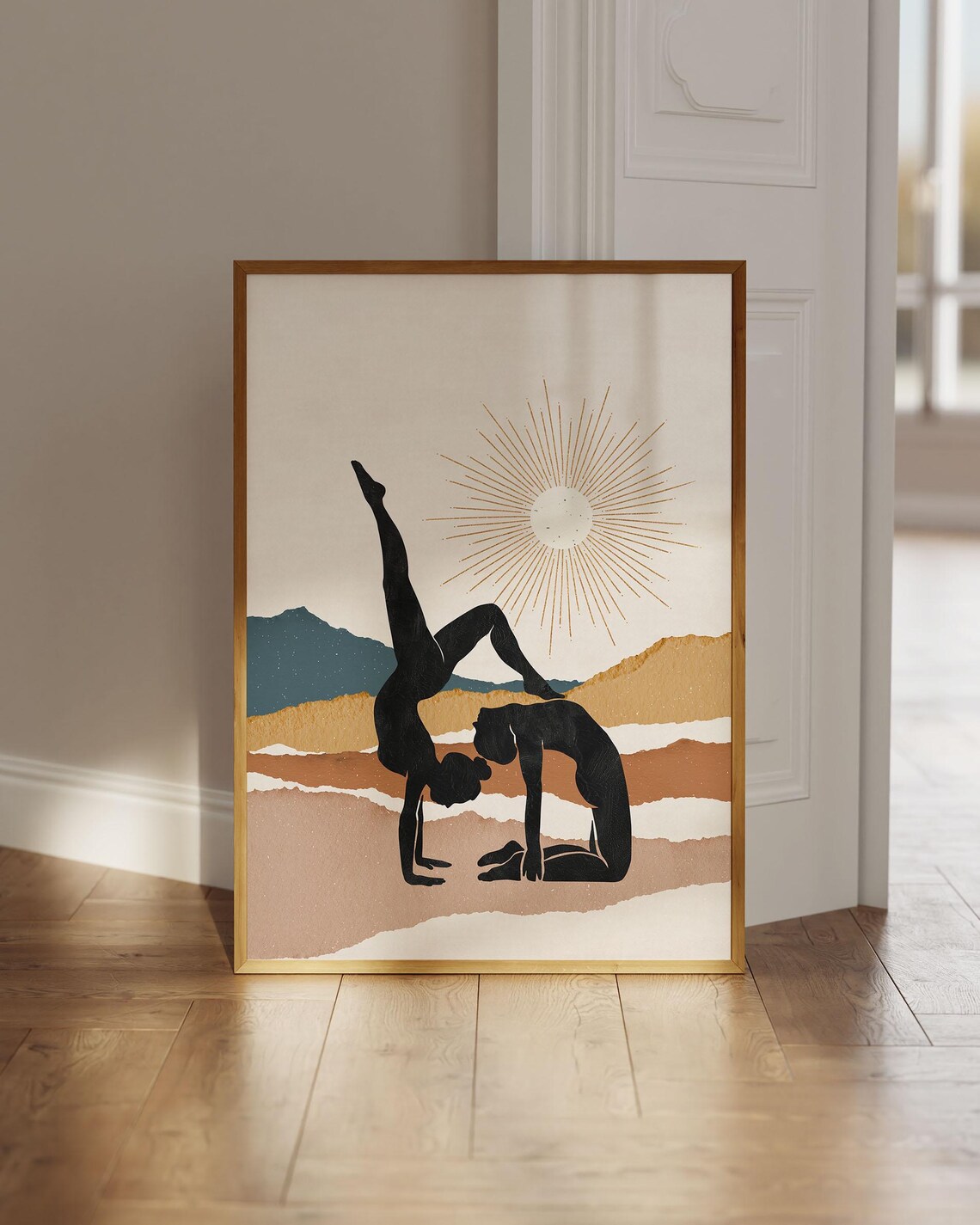 Yoga Pose Poster, Abstract Decor Wall Art