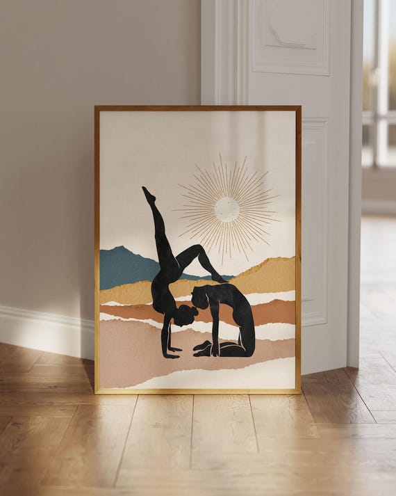 Yoga Pose Poster, Abstract Decor Wall Art