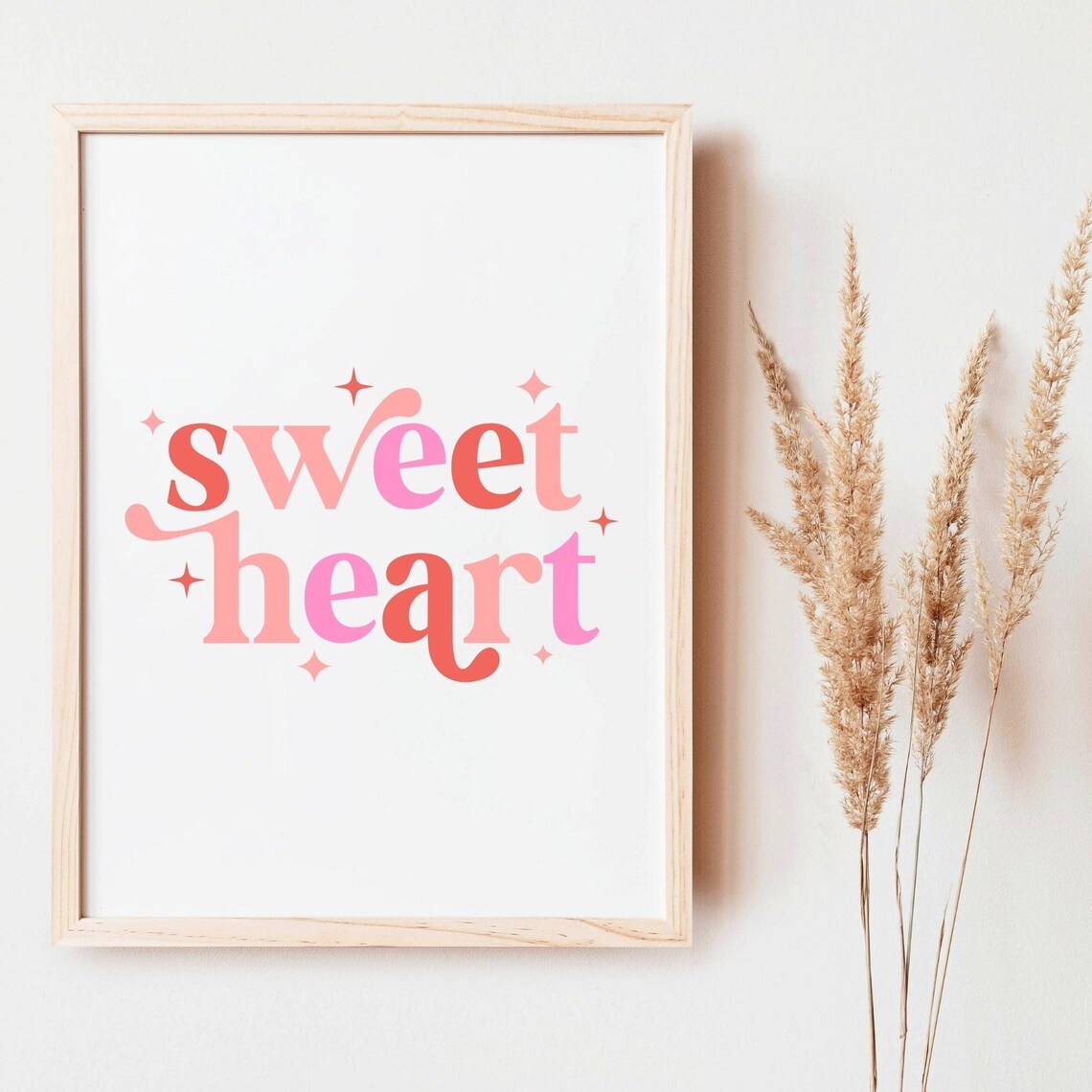 Sweet Heart Colorful Retro Lettering Valentines Day Fun Poster - Image 2
