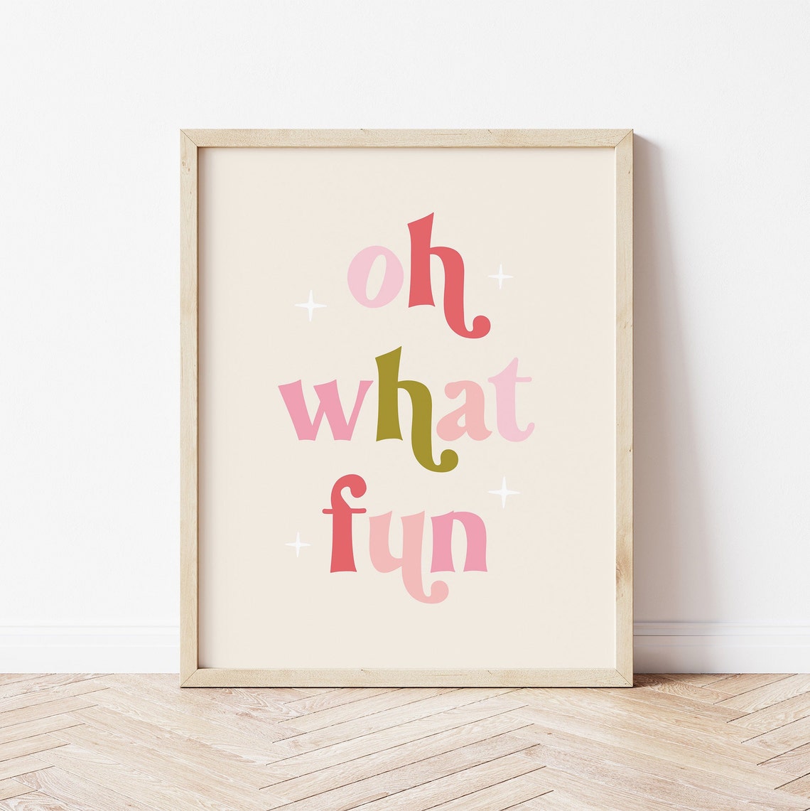 Oh What Fun Retro Christmas Typography Festive Holiday Art Poster - Image 4