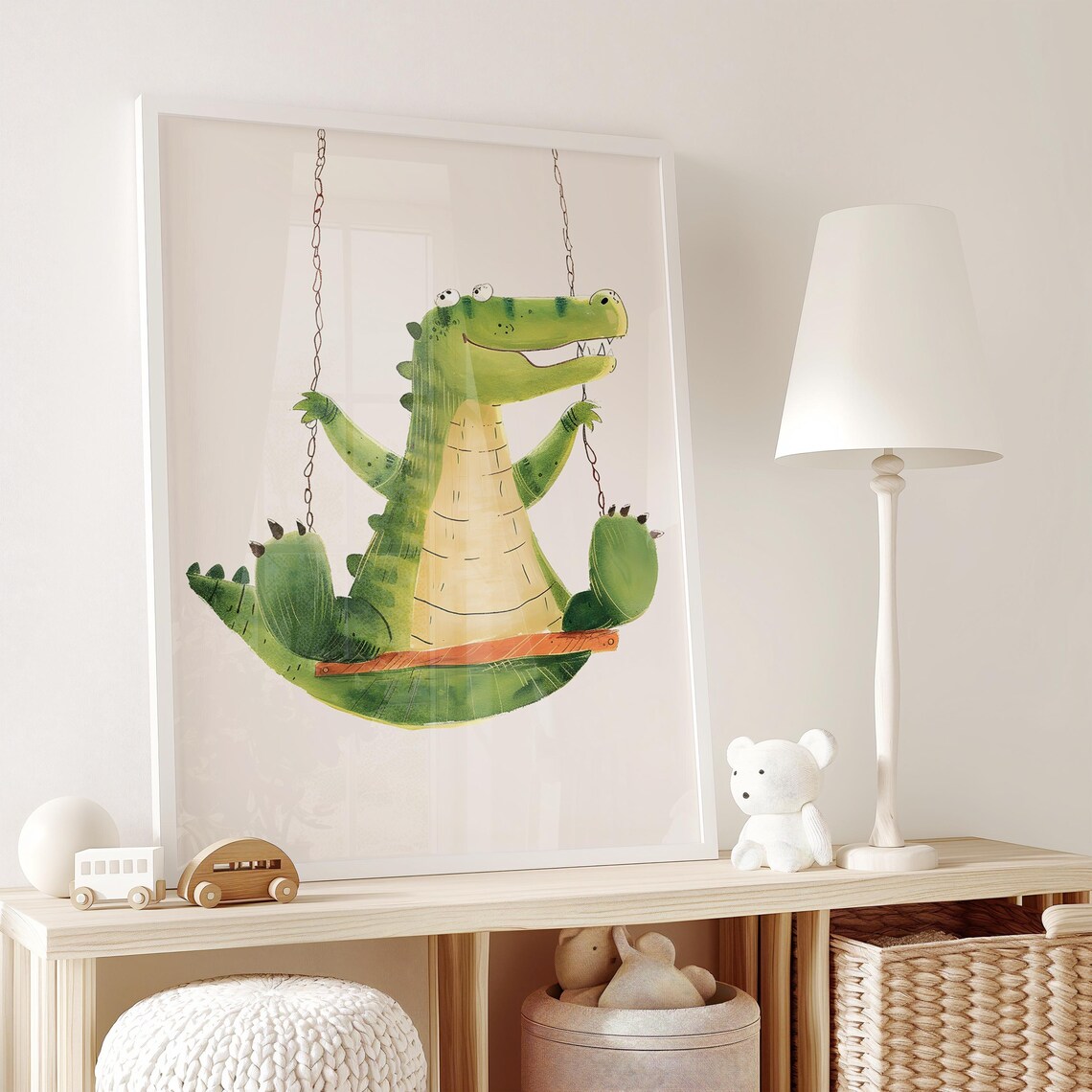 Playful Alligator Jungle Nursery Art Print - Image 2