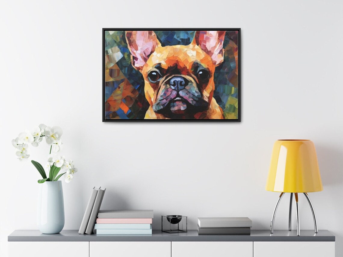 Colorful French Bulldog Mosaic Fragment Portrait Modern Dog Poster - Image 3