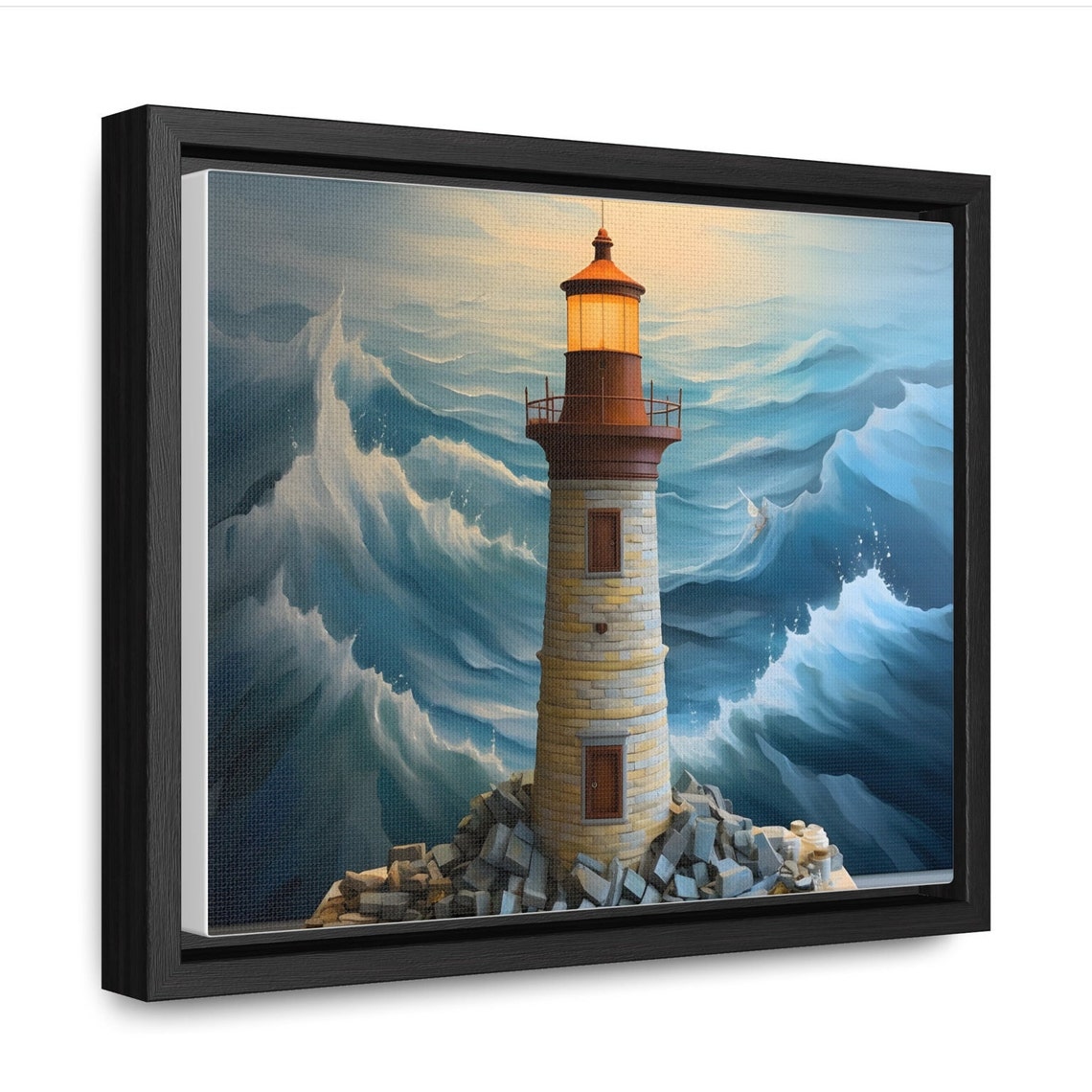 Framed Lighthouse 3d Art Print Modern Art Print Art Deco Boho 3d Painting Art Print Modern Contemporary Art - Image 2