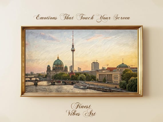 Berlin Sunset Cityscape Frame Tv Art German Landmark Print