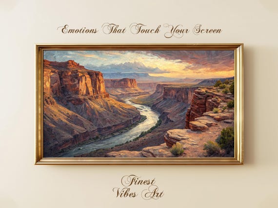 Canyon Sunset River Frame Tv Art Southwest Landscape